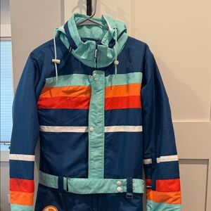 Tipsy Elves Colorful Striped Jumpsuit ski suit